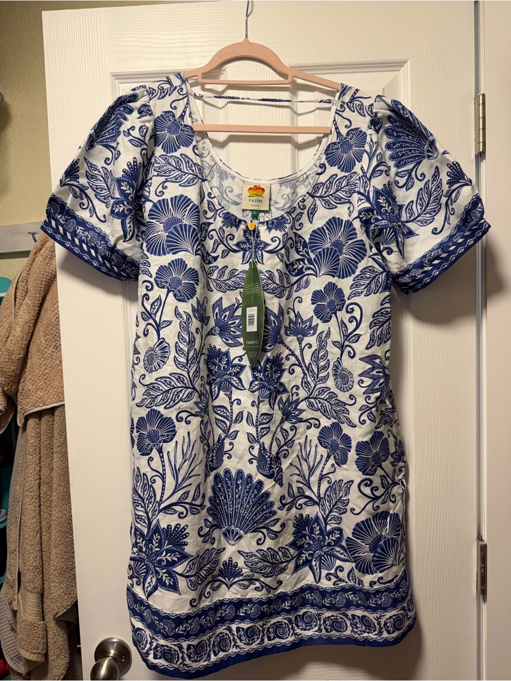 Farm Rio Blue & White Floral Dress